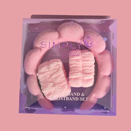 SIMPLY BELLA PINK HEAD & WRISTBAND SET