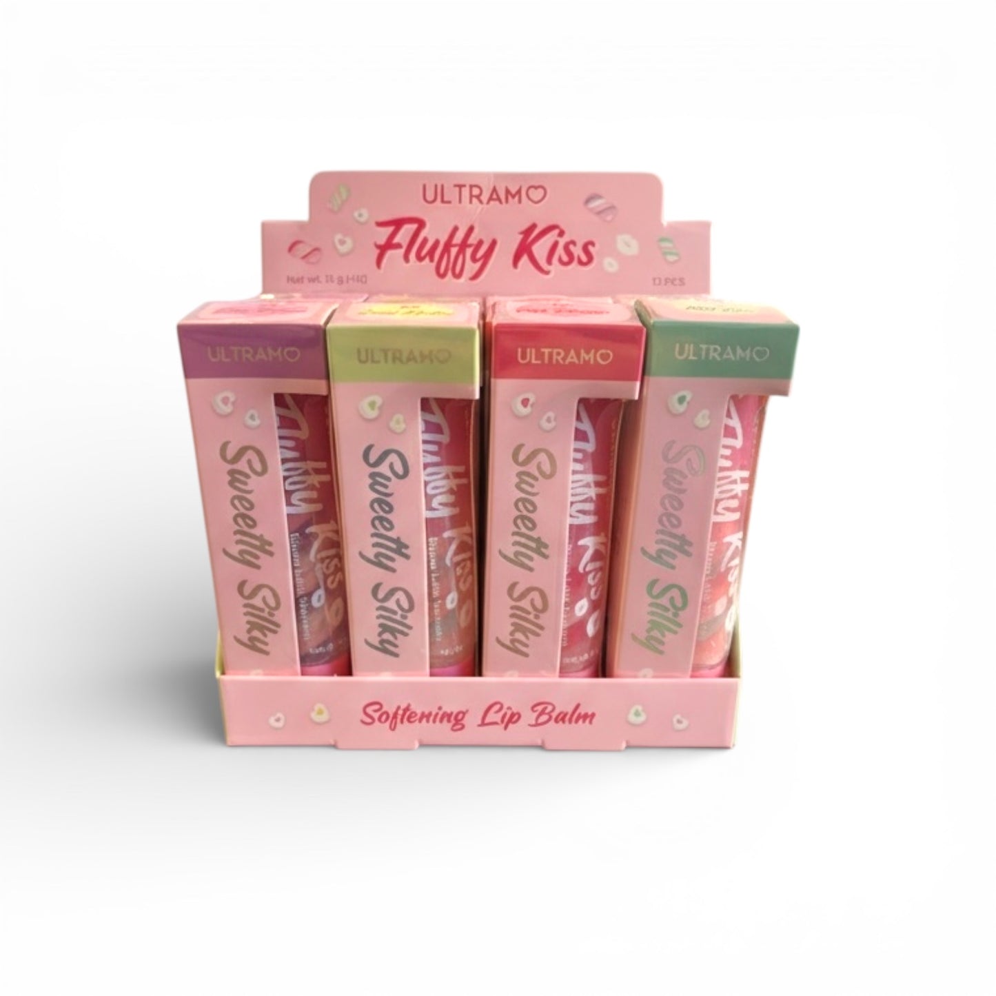 12PCS DISPLAY ULTRAMO FLUFFY KISS LIP BALM 2808FP