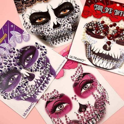 10PCS PACK ULTRAMO FACE CRYSTAL GLITTER JEWELS A2202/A2203