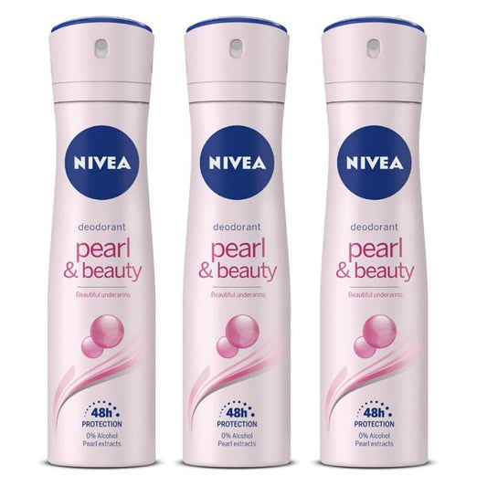 3PCS NIVEA PEARL AND BEAUTY DEODORANTE