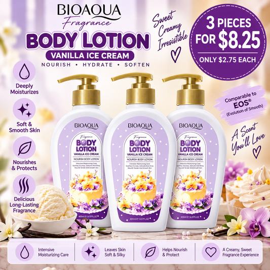 3PCS BIOAQUA VANILLA ICE CREAM BODY LOTION