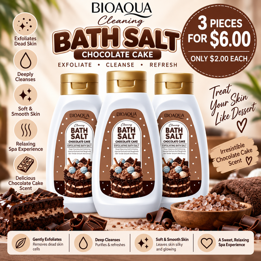 3PCS BIOAQUA BATH SALT CHOCOLATE CAKE