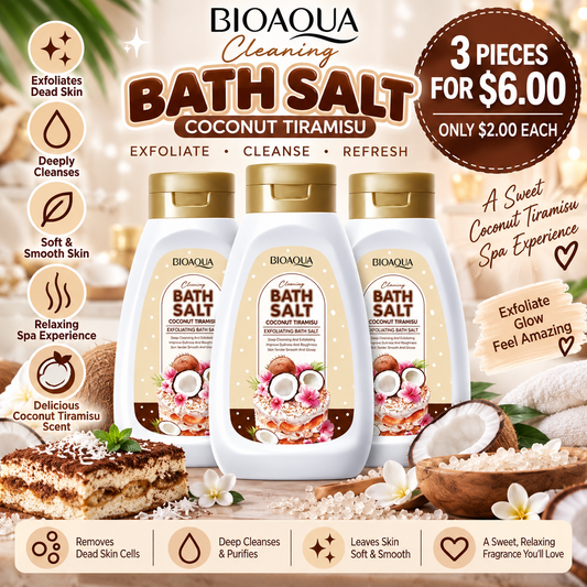 3PCS BIOAQUA BATH SALT COCONUT TIRAMISU