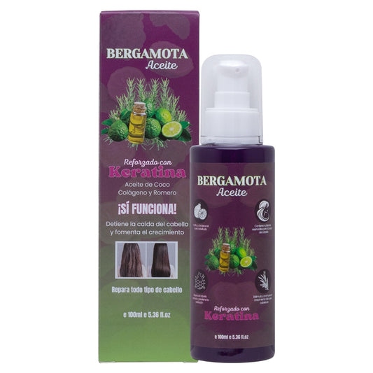 3PCS ACEITE BERGAMOTA REFORZADO CON KERATINA, ROMERO Y COLÁGENO  BM-4001
