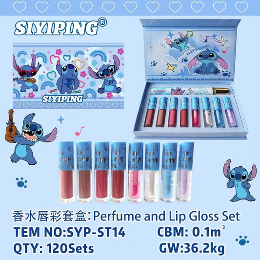 3PCS PERFUME AND LIP GLOSS SET BLUE SYP-ST14