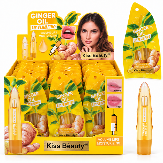 Brillo labial voluminizador de aceite de jengibre Kiss Beauty