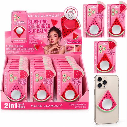Meike Glamour Watermelon Blushtrio 2in1 cheek & Lip Balm + Phone Holder